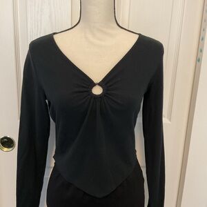 Hollister Black Long Sleeve Bandana Top